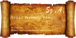 Szijj Annamária névjegykártya