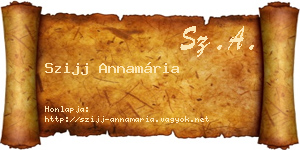 Szijj Annamária névjegykártya